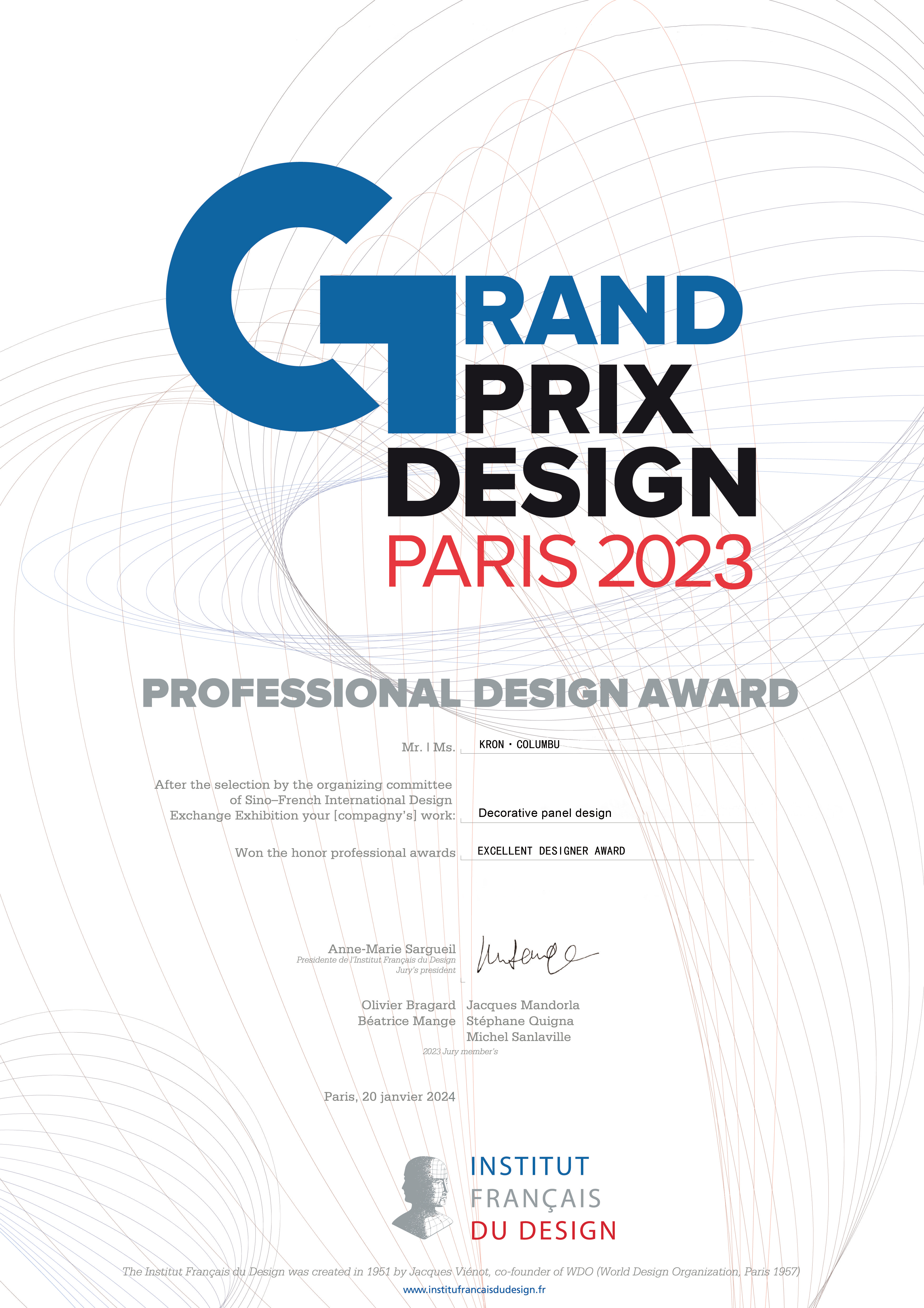 GRAND PRIX DESIGN PARIS 2023 